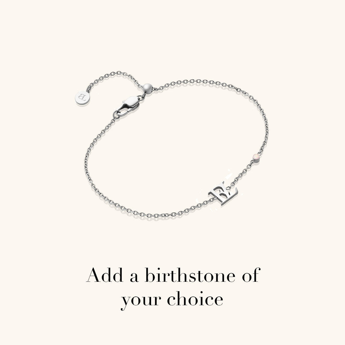Mini Double Initial Bracelet (Silver)