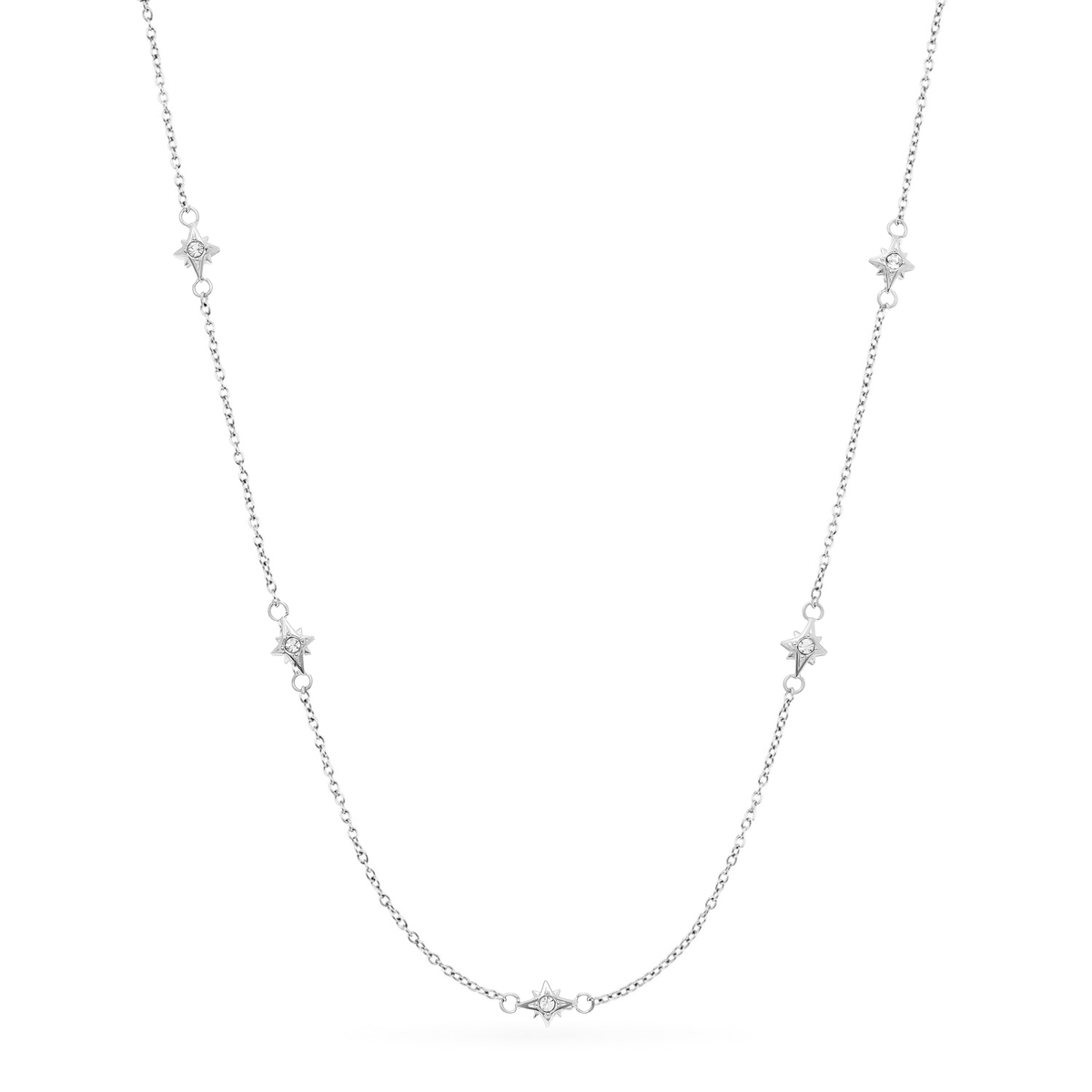 Mother of Pearl Cushion Necklace & Earrings Set (Silver)