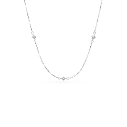 Mother of Pearl Cushion Necklace & Earrings Set (Silver)