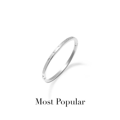 Custom Stamped Bangle (Silver)