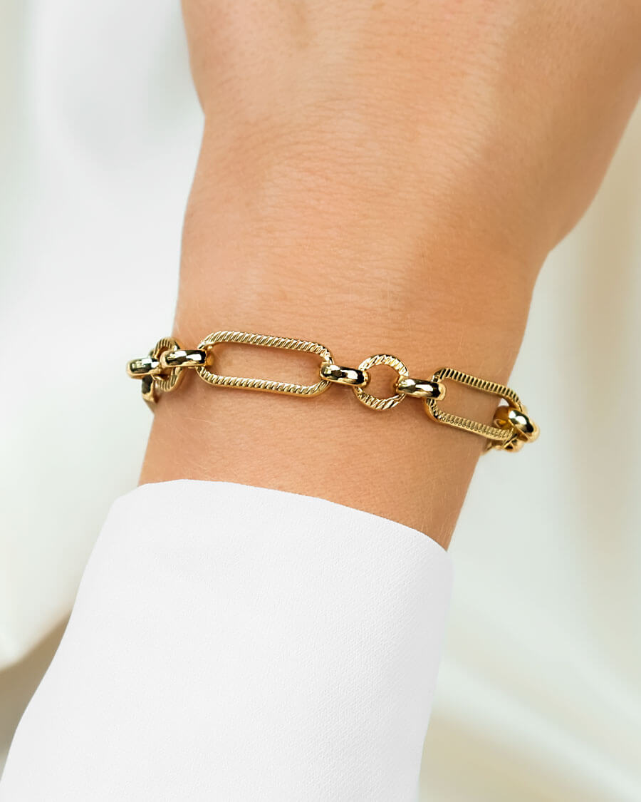 Figaro Chain Bracelet (Gold)