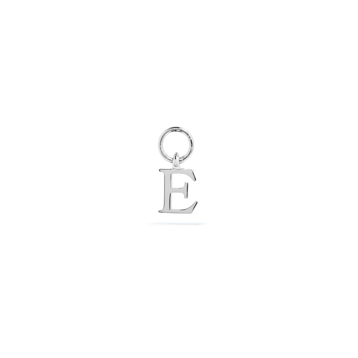 Stories Mini Initial Hoop Charm (Silver)
