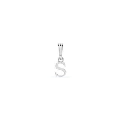 Sterling Silver Mini Initial Pendant (Silver)