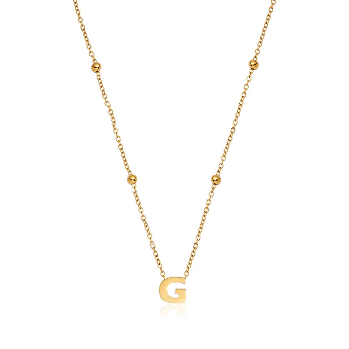 Mini Letter Sphere Necklace (Gold)
