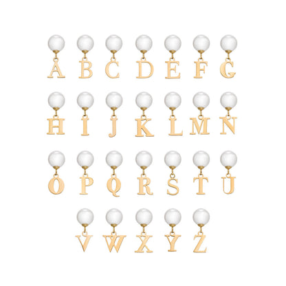 Pearl Initial Drop Earrings (Gold)