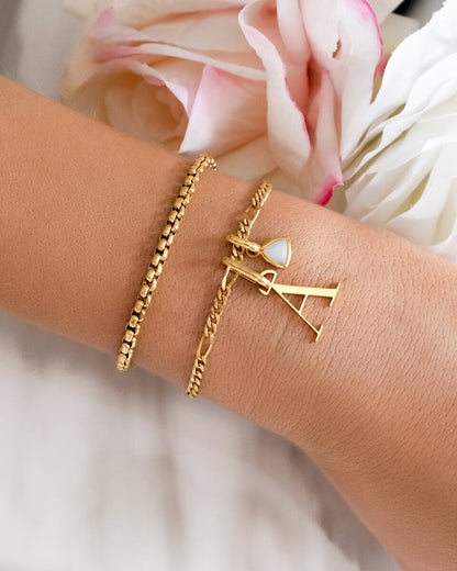 Small Figaro Chain Bracelet (Gold)