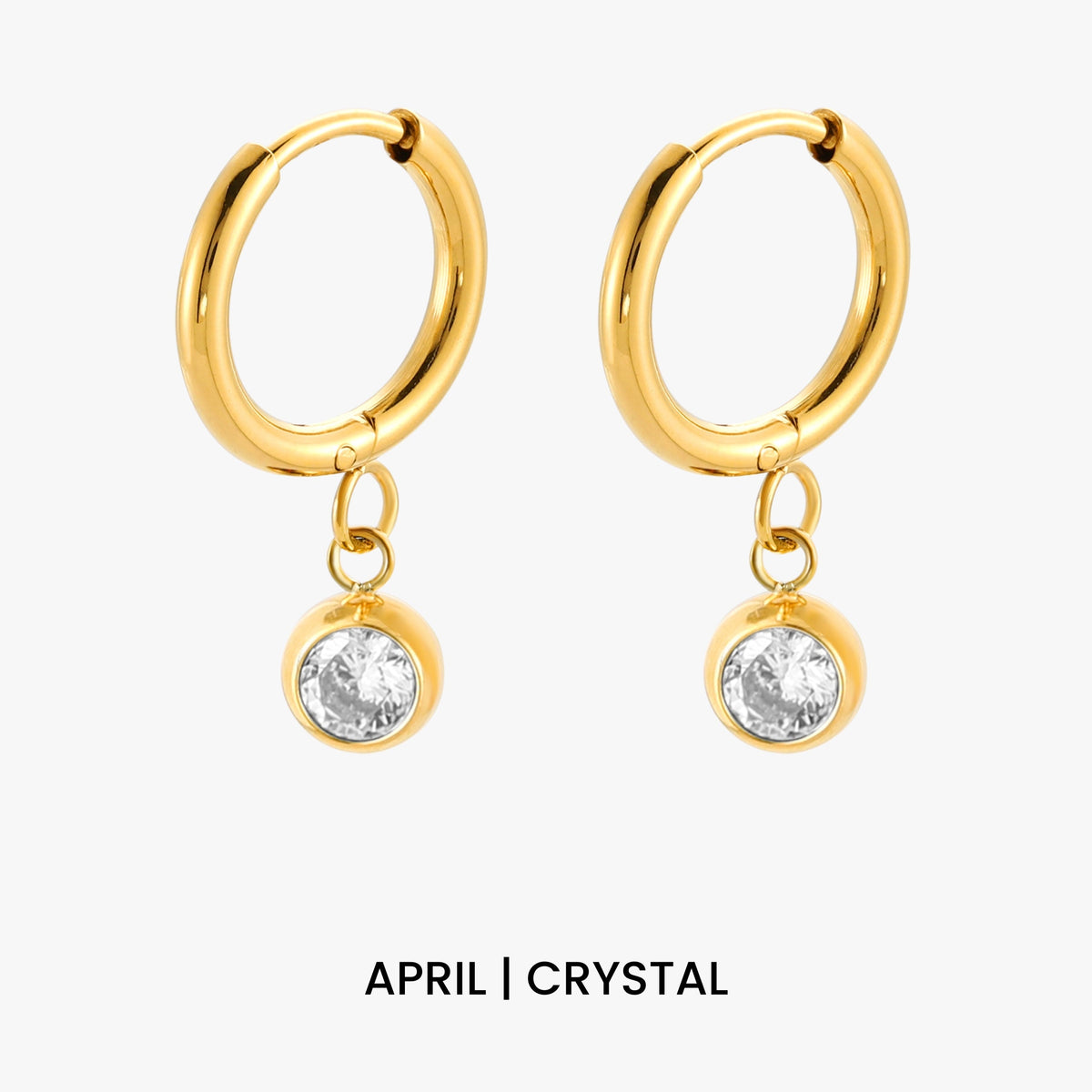 Birthstone Charm Hoops