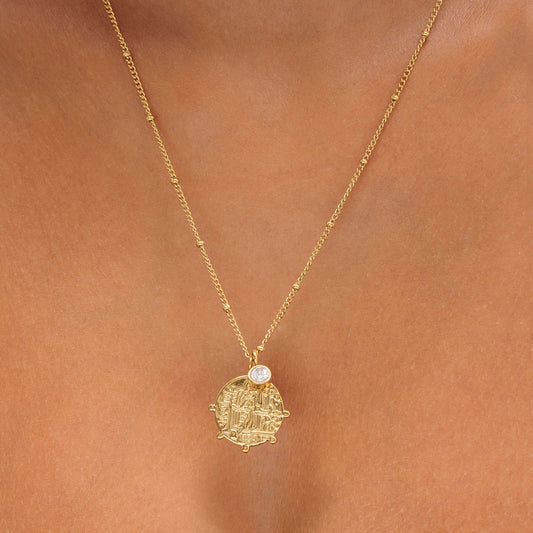 "Athena" Greek Medallion Necklace