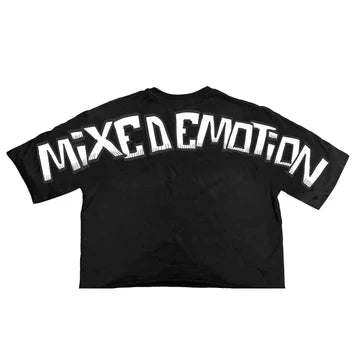 Black “Monster” cropped Tee MIXED EMOTION