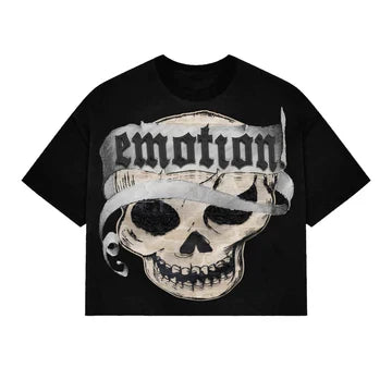 Black “Pirate” Cropped Tee MIXED EMOTION