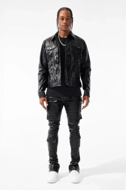 JORDAN CRAIG-ITHRILLER TRUCKER JACKET (BLACK)-JJ1218