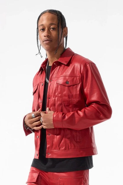 JORDAN CRAIG-ITHRILLER TRUCKER JACKET (RED)-JJ1218