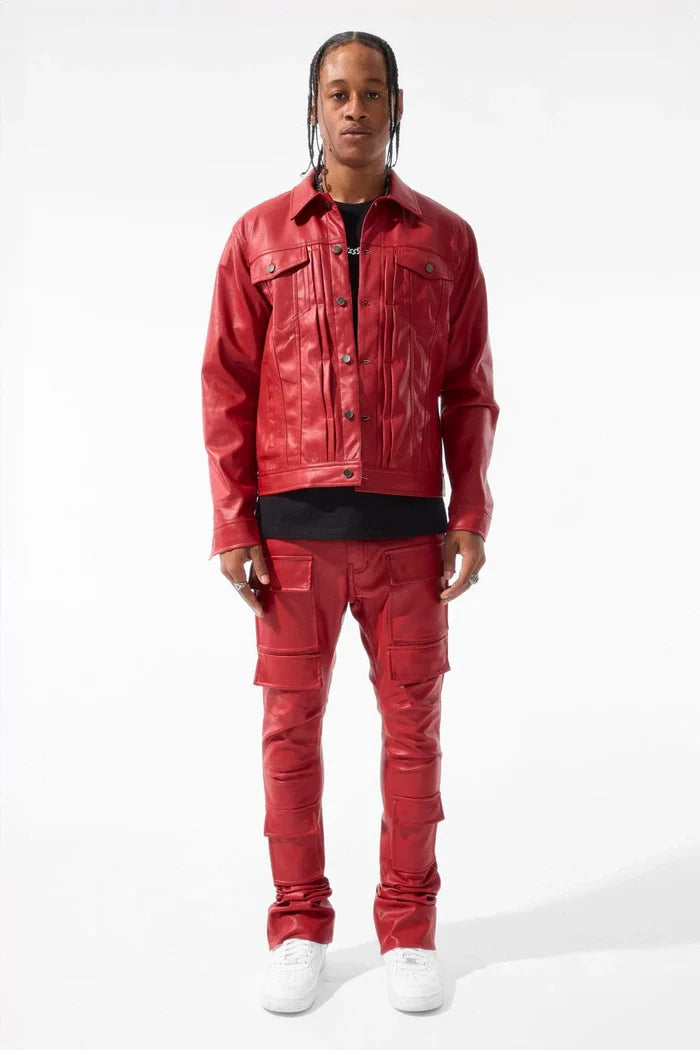 JORDAN CRAIG-ITHRILLER TRUCKER JACKET (RED)-JJ1218