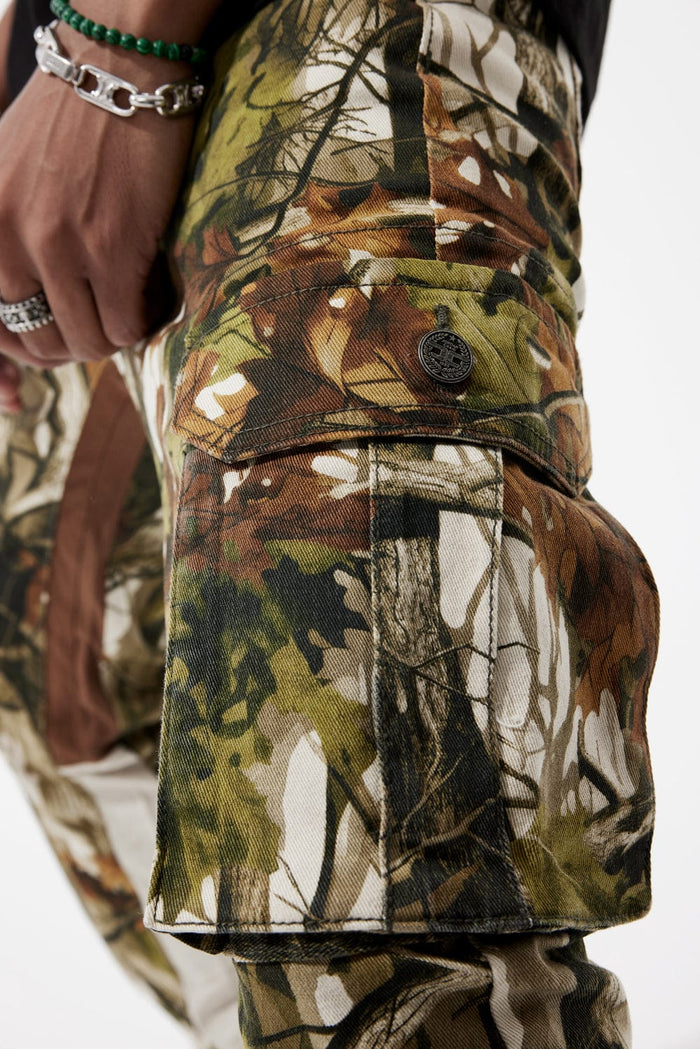 JORDAN CRAIG-KIDS STACKED CAMO CARGO DENIM (OAK)-JTF222C
