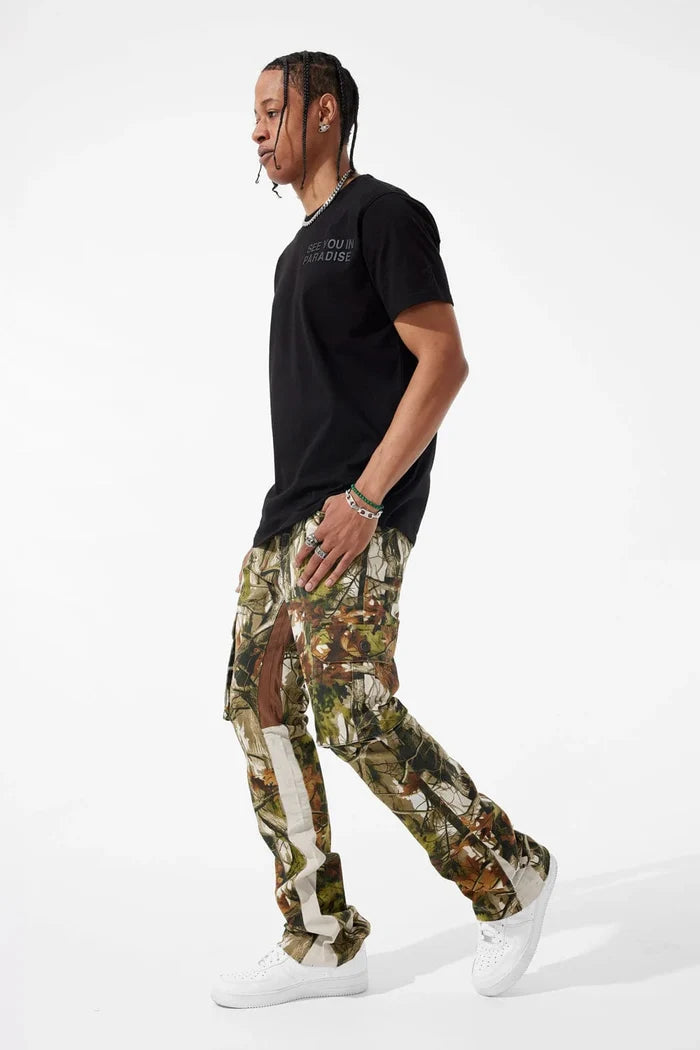 JORDAN CRAIG-KIDS STACKED CAMO CARGO DENIM (OAK)-JTF222C