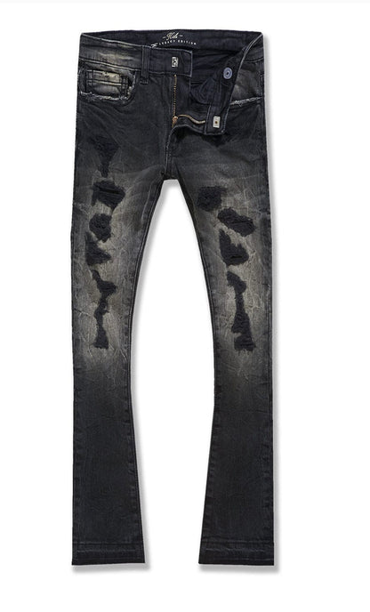 JORDAN CRAIG KIDS STACKED ROCKPORT DENIM (NATURE BLACK)-JTF1167RK