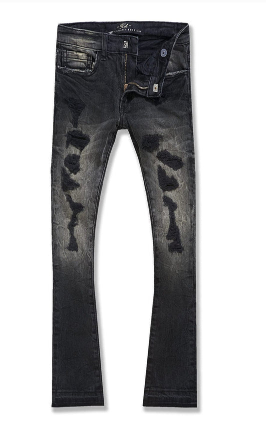 JORDAN CRAIG KIDS STACKED ROCKPORT DENIM (NATURE BLACK)-JTF1167RK