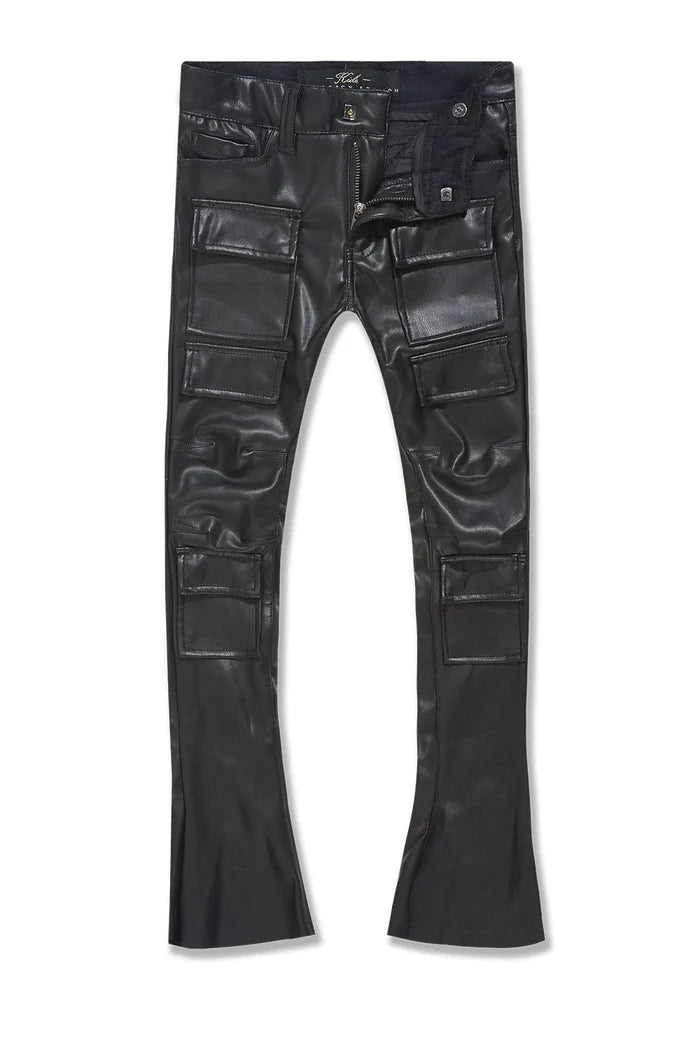 JORDAN CRAIG-KIDS STACKED THRILLER CARGO PANTS (BLACK)-JRF1218K