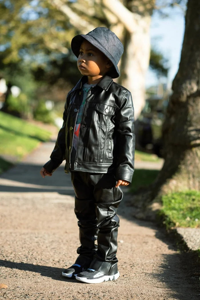 JORDAN CRAIG-KIDS THRILLER TRUCKER JACKET (BLACK)-2560B