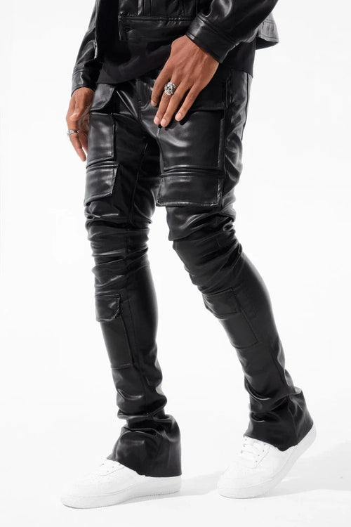 JORDAN CRAIG-ROSS STACKED - THRILLER CARGO PANTS (BLACK)-JRF1218