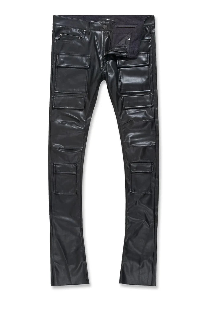 JORDAN CRAIG-ROSS STACKED - THRILLER CARGO PANTS (BLACK)-JRF1218