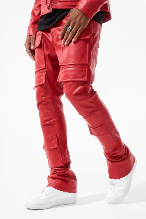JORDAN CRAIG-ROSS STACKED - THRILLER CARGO PANTS (RED)-JRF1218