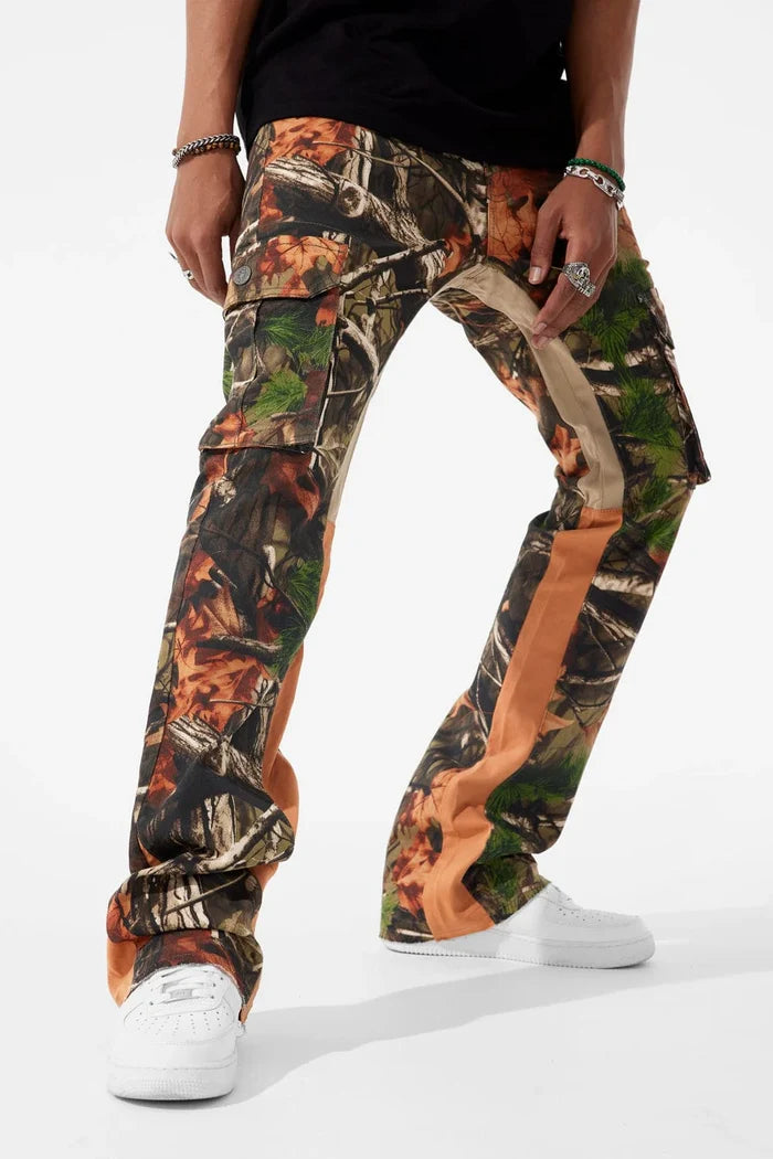 JORDAN CRAIG-SEAN STACKED - CAMO CARGO DENIM (MAPLE)-JTF222C
