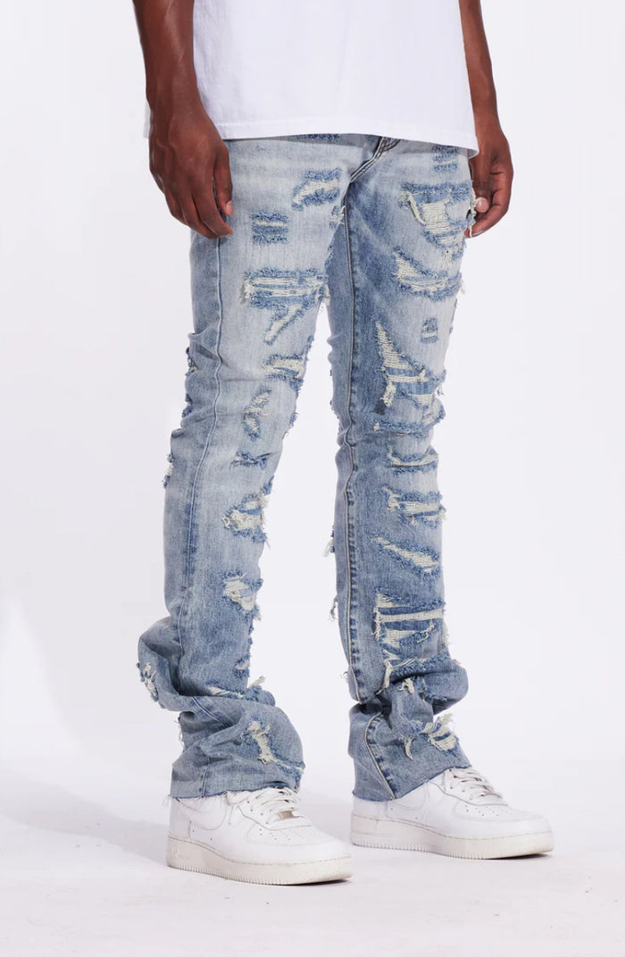 CRYSPDENIM-Arch Flare Denim (Light Distressed)-CRYF24-101