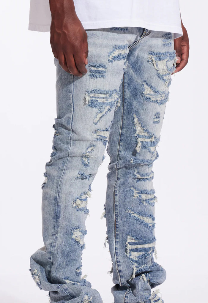 CRYSPDENIM-Arch Flare Denim (Light Distressed)-CRYF24-101