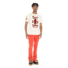 CULT SHORT SLEEVE CREW NECK TEE "SAINTS & SINNERS" IN WINTER WHITE-624A2-K34A
