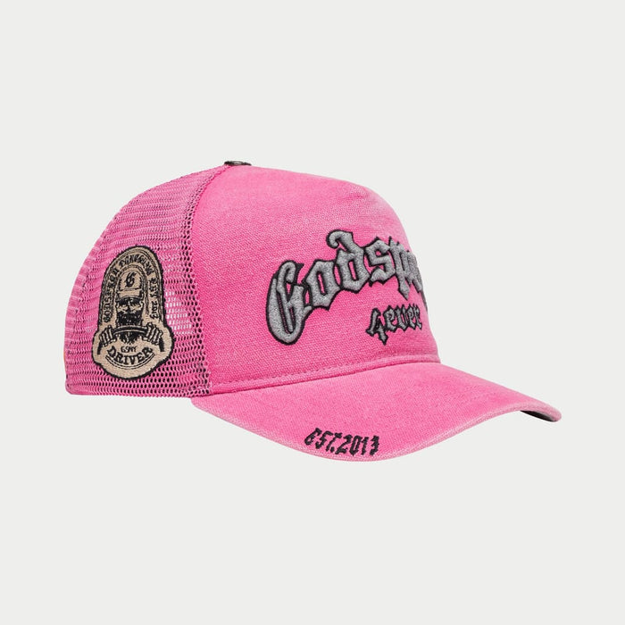 GODSPEED- Forever Trucker Hat (Fuchsia Washed)