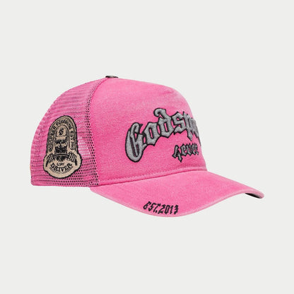 GODSPEED- Forever Trucker Hat (Fuchsia Washed)