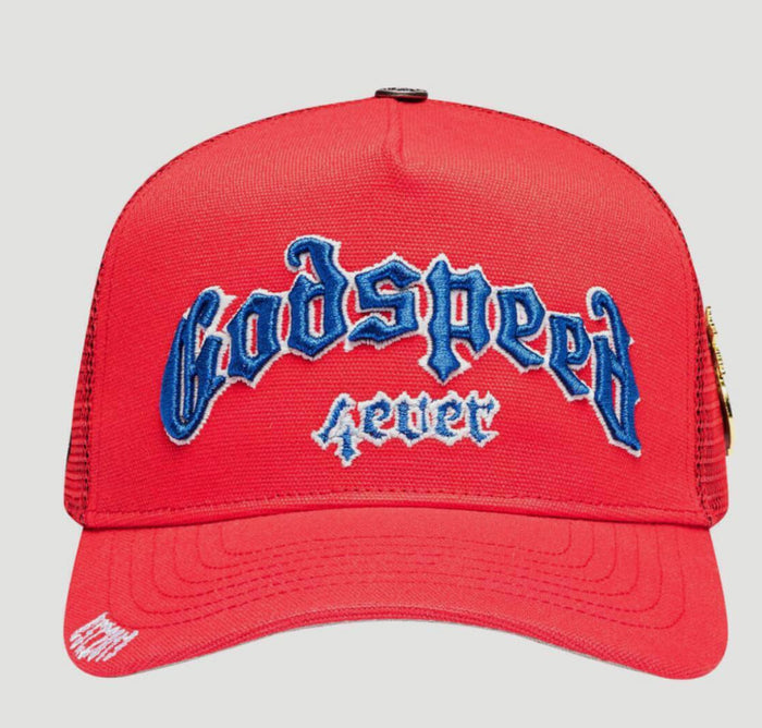 GODSPEED GS FOREVER TRUCKER HAT - RED-WHITE-BLUE - O/S