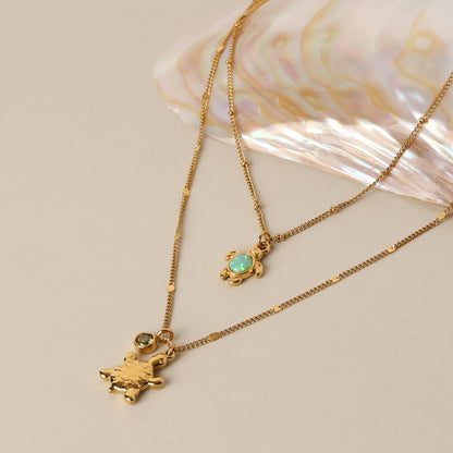 Opal Turtle Necklace