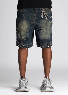 GUAPI-TEAL BLUE PIERCING SHORTS