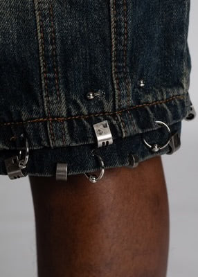 GUAPI-TEAL BLUE PIERCING SHORTS