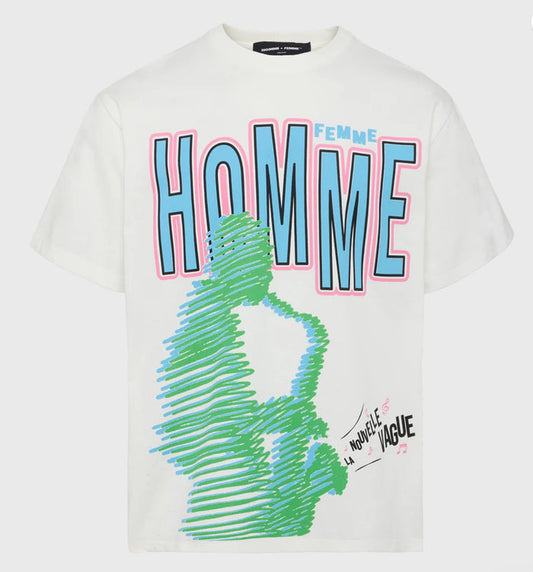 HOMME FEMME-NOUVELLE VAGUE TEE WHITE-RN155072