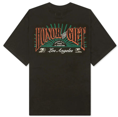 HONOR THE GIFT B-SUMMER HTG CIGAR LABEL SHORT SLEEVE TEE - BLACK-HTG240245