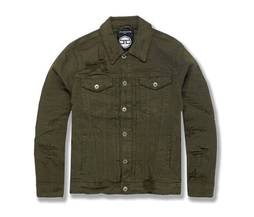 KIDS BAYSIDE DENIM TRUCKER JACKET ( AEMY GREEN)-JJ955RK