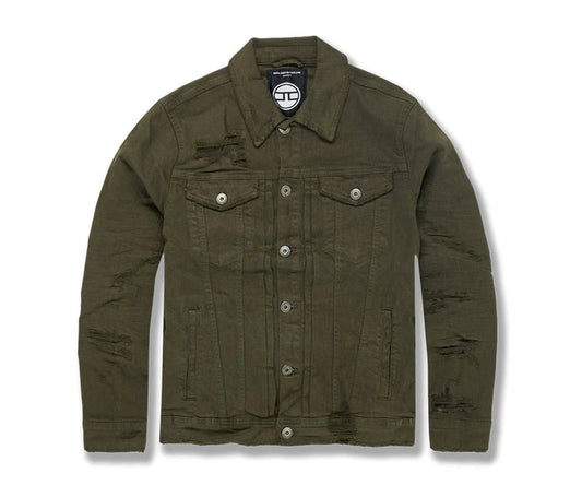 KIDS BAYSIDE DENIM TRUCKER JACKET ( AEMY GREEN)-JJ955RK