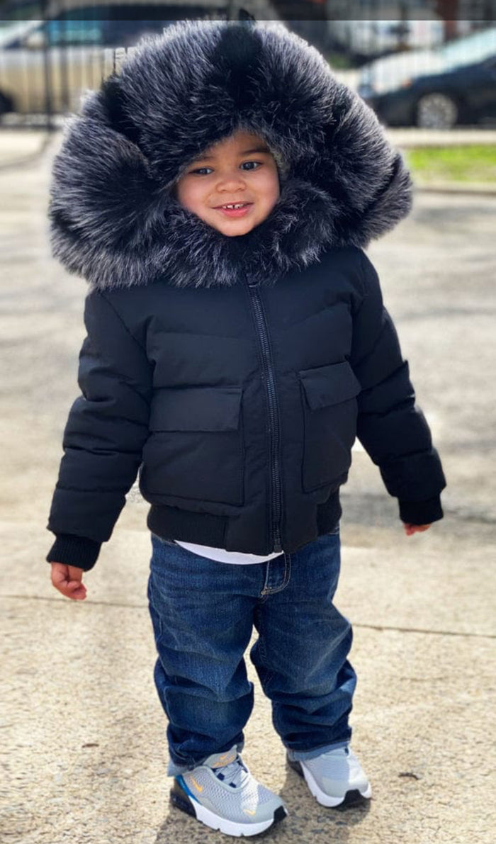 KIDS HOLLIS BOMBER JACKET (BLACK)-91541k