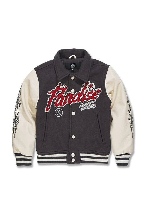 Kids Paradise Tour Varsity Jacket (Off Black)  91632B