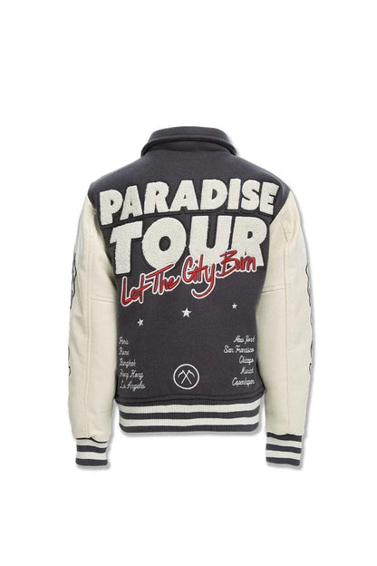 Kids Paradise Tour Varsity Jacket (Off Black)  91632B