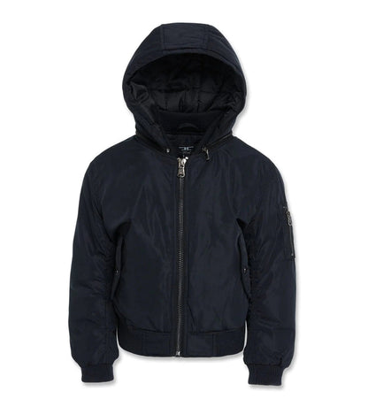 KIDS SQUADRON HOODED BOMBER JACKET (BLACK)-91610K