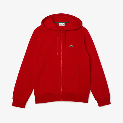 LACOSTE-Men's Kangaroo Pocket Zip-Up Fleece Hoodi—SH9626 51 240