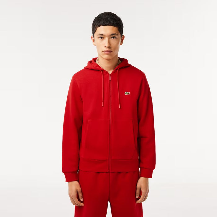 LACOSTE-Men's Kangaroo Pocket Zip-Up Fleece Hoodi—SH9626 51 240