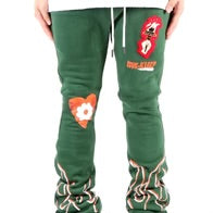 LOVE KLEEP-MEDUSA Heavy weight brushed graphic skinny flare stacked pants-KMP-7910