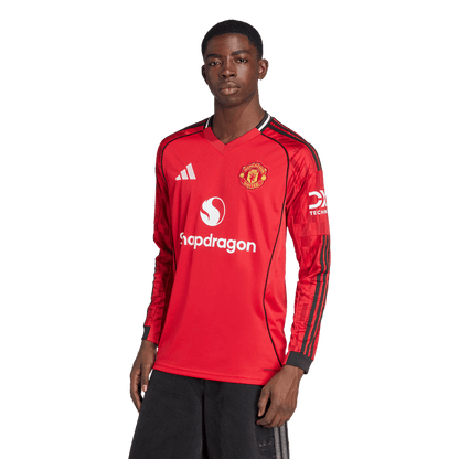 Manchester United 25/26 Long Sleeve Home Jersey (JP3037) Apparel Adidas