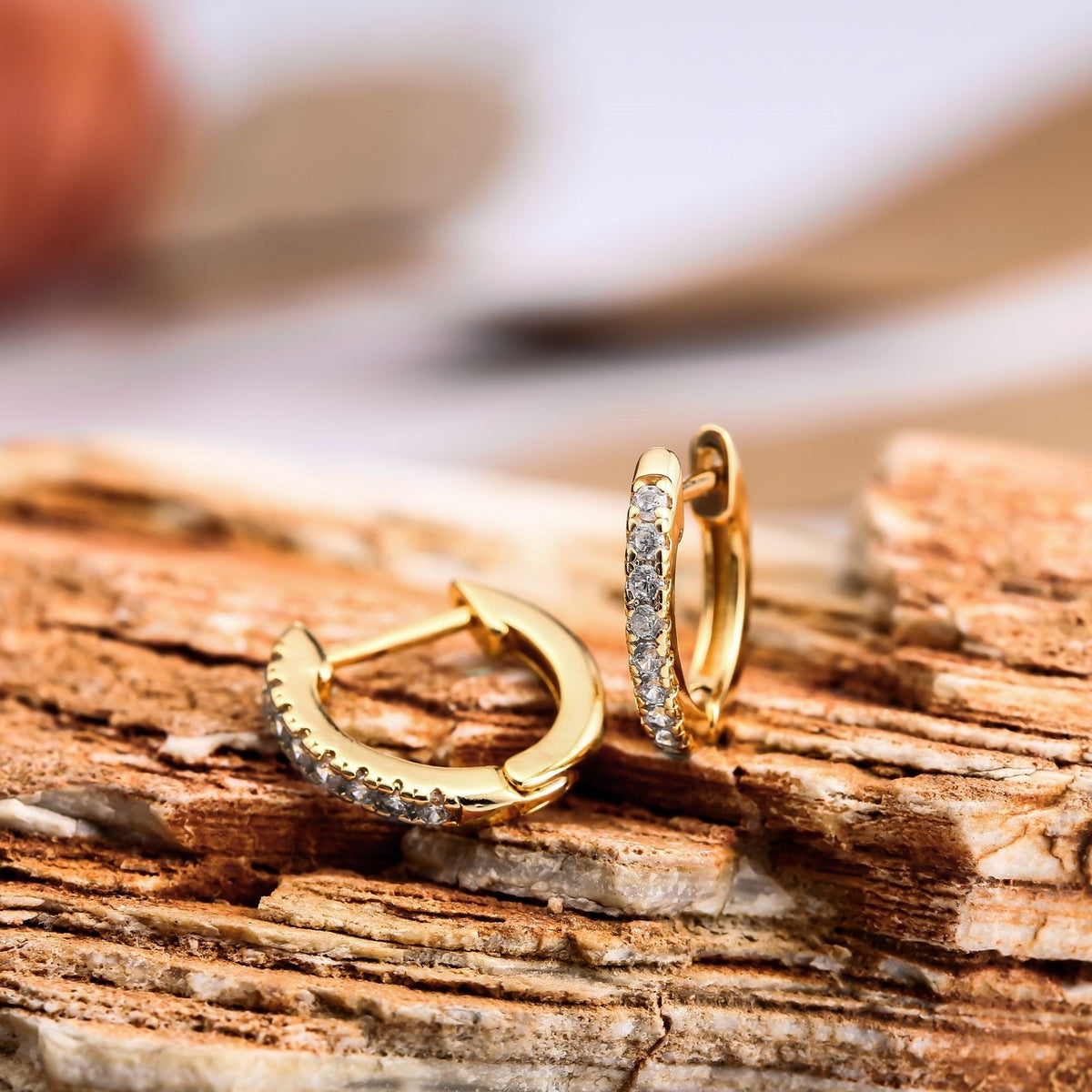 18K Gold Plated Slim Huggie Earrings