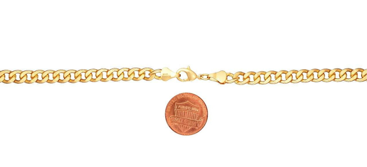 18k Cuban Chain Bracelet  (multiple thickness available)